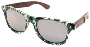 Estilo clásico patrón de camuflaje de marco de plástico gafas de sol de bambú-pierna gafas de sol unisex - Product Image 3