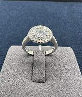 Bague personnalisable en argent pur S925 avec zircon, motif floral circulaire double couche, idéale pour offrir en cadeau de mariage