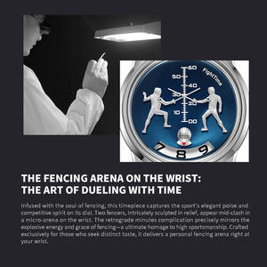 FightTime Watches Retrograde Minutes Wandering Hours Original Design Mechanical <b>Automatic</b> Sw200 <b>Wristwatch</b> Sapphire Crystal - Product Image 2