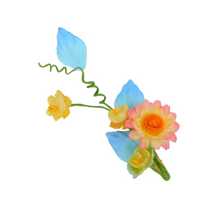 Nouvelle Coiffe Hanfu Fleur de Tournesol Dégradé Rose-Jaune Faite à la Main Originale 2025 avec Motif Floral Perforé - Product Image 5