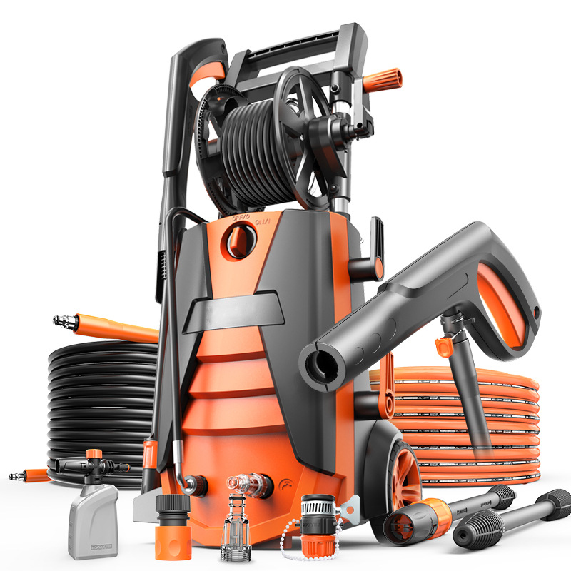 Портативный автомобильный мойщик высокого давления, водяной насос 1400 Вт, многофункциональная Мобильная автомобильная мойка