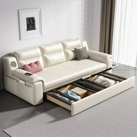Canapé-lit pliant multifonctionnel moderne en tissu de luxe avec espace de rangement pour salon et chambre