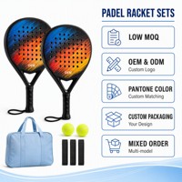 Ensemble de raquettes de padel pour adultes, cadre solide de 360 g, avec 2 balles, sac de transport et 2 overgrips, kit d'entraînement