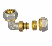 Raccords de tuyauterie à compression en laiton PEX-B 16-20mm 1/2 \ "& 3/4 \" Filetage NPT femelle/mâle Té coudé plaqué et raccords