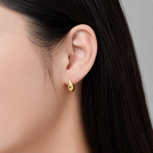 Boucles d'oreilles en forme de larme en acier inoxydable plaqué or 14 carats - Product Image 5