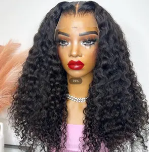 Swiss Lace 250 Density Pre Plucked Wig Raw Virgin Indian Human Hair 13x4 Transparent Thin HD Lace Frontal Wigs For Black Women