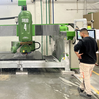Máquina de Corte de Azulejos de Mármol CNC HKNC-450+ de Italia, Modelo 2025, con Router de 5 Ejes y Sierra de Puente para Encimeras de Granito