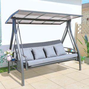 Mobilier d'extérieur de haute qualité balançoire jardin Patio balcon <span class=keywords><strong>4</strong></span> <span class=keywords><strong>places</strong></span> toit extérieur métal patio balançoires lit - Product Image 6