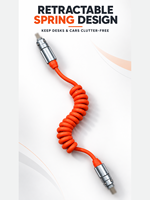 Kabel Pengisian Daya & Data 240W 4-in-1 yang Dapat Ditarik, Konektor USB-C/USB-A ke USB-C dan Kompatibel dengan IOS
