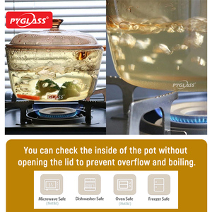 Vaisselle Pyglass, nouvelle conception, vente <span class=keywords><strong>en</strong></span> gros, marmites, <span class=keywords><strong>verre</strong></span> ambré, <span class=keywords><strong>verre</strong></span> borosilicate, pot <span class=keywords><strong>en</strong></span> <span class=keywords><strong>verre</strong></span>, casserole pour micro-ondes - Product Image 5