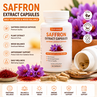 Kapsul Saffron Alami Ekstrak Tumbuhan Suplemen Crocus Sativus Kapsul Herbal Pasokan OEM