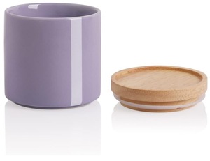 Ceramic Food Storage Jar Stackable Kitchen Canisters <strong>Containers</strong> with Airtight Seal Wooden Lid for <strong>Ground</strong> <strong>Coffee</strong> Tea Sugar - Product Image 1