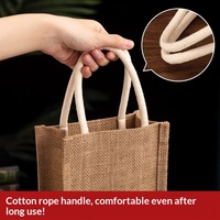Sac cadeau pour vin rouge, boîte en lin, sac à main pour emballage simple ou double de spiritueux avec fond et côtés