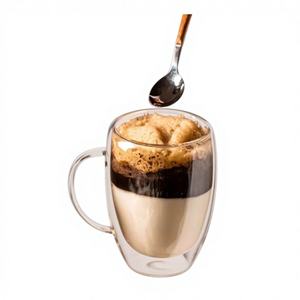 แก้วกาแฟสองชั้นทำจากแก้วบอโรซิลิเกต ขนาด 16 ออนซ์ ชั้นฉนวนกันความร้อน เป็นมิตรกับสิ่งแวดล้อม ดีไซน์จีนใหม่ พร้อมหูจับ สำหรับชาและเครื่องดื่มร้อน - Product Image 1