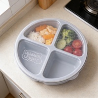 Boîte à lunch pliable en silicone sans BPA, conteneur portable avec fonction de conservation pour le stockage des aliments des enfants