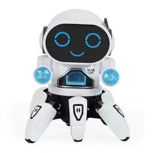 Robot eléctrico de juguete con LED móvil, juguete de regalo de Navidad para cantar