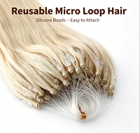 Vente en gros directe usine d'extensions de cheveux naturels micro, extensions de cheveux bouclés micro loop, extensions de cheveux bouclés micro link