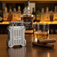 Briquet à gaz double torche en métal JIFENG JF-119 avec boîte cadeau pour club de cigares, cadeau d'affaires