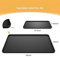 Tapis en silicone pour machine à café, antidérapant, résistant à la chaleur, grand format, avec drain pour l'eau
