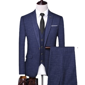 Nouveau <span class=keywords><strong>Costume</strong></span> de Mariage Décontracté à <span class=keywords><strong>Carreaux</strong></span> pour <span class=keywords><strong>Homme</strong></span>, Ensemble <span class=keywords><strong>3</strong></span> Pièces, Coupe Slim, Respirant, Plissé, Idéal pour le Bureau, les Banquets et les Occasions Formelles - Product Image 2