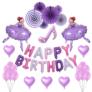 China Hersteller benutzer definierte Ballett Mädchen alles Gute zum Geburtstag Dekoration Luftballons Set - Product Image 2