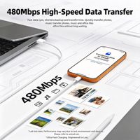 Kabel Pengisian Cepat Type-C ke Type-C 60W dengan Sinkronisasi Data 480Mbps, Berbahan Nilon Kepang untuk Perangkat & Android USB3.0