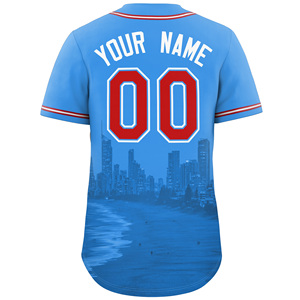 Maglie da Baseball Unisex Personalizzate City Connect Azzurro Chiaro con Nome e Numero Stampati, Taglie Grandi, 100% Poliestere, Personalizzabili all'Ingrosso - Product Image 3