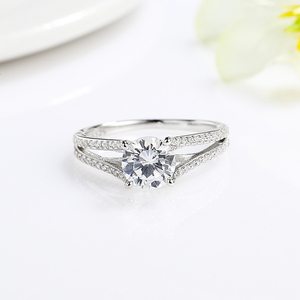 ZHILIAN cincin perak murni 925 wanita, desain kustom zirkon pernikahan pertunangan berlian untuk wanita - Product Image 2