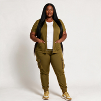 GloriousIn No.912 Ensemble d'uniformes médicaux pour femmes en gros : Veste polo à manches courtes pour infirmières et pantalon d'hôpital extensible