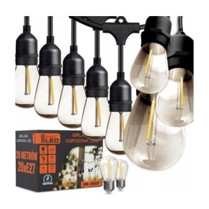 LED Outdoor Light <b>String</b> 20M E27 Bulbs Waterproof <b>Garden</b> Decoration Lighting - Product Image 1