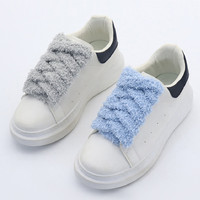 Lacets plats épais et duveteux de 15 mm extra larges, style AF Caterpillars, pour baskets en toile – Vente chaude