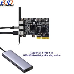 Tarjeta Adaptadora de Expansión PCI-E 4X a Doble Conector USB <span class=keywords><strong>3.2</strong></span> Tipo-C de 10 Gbps + Entrada de Video DisplayPort Mini DP1.4 a Salida 4K 60Hz - Product Image 3