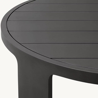 Table basse moderne en aluminium RH Sedona avec structure en métal noir, meuble durable pour appartement et salon