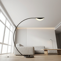 Lámpara de pie curva nórdica moderna al por mayor, luz decorativa de lujo creativa para decoración de villas, hoteles y hogares