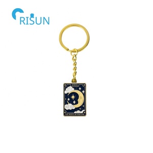 Llavero personalizado <span class=keywords><strong>con</strong></span> tarjeta de Tarot gótica de constelación de La Fortuna, llavero <span class=keywords><strong>con</strong></span> esmalte, llavero - Product Image 6