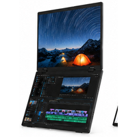 Moniteur double écran pliable à 180 degrés, mode ordinateur portable, mode partage, mode support, écran tactile IPS FHD 15,6 pouces pour la multitâches