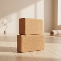 Syntus Kork Yoga Block & Gurt Set 2-teilig Hochdichte Weiche Rutschfeste Yoga-Blöcke 9x6x4 Zoll 8FT Metall D-Ring Gurt für Pilates