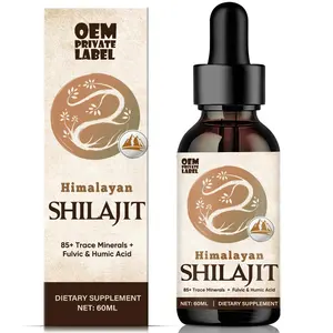 Shilajit damla saf himalaya organik Shilajit reçine sıvı damla yağ Shilajit reçine ile 85 eser mineraller ve Fulvic asit