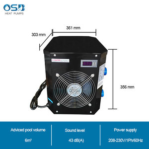 Bomba <span class=keywords><strong>de</strong></span> Calor para Piscina <span class=keywords><strong>de</strong></span> Acero Inoxidable <span class=keywords><strong>de</strong></span> 3kW, Solar y Eléctrica, con Refrigerante R32 para Uso en Exteriores, COP 3.4, Clase Energética A+++, para Piscinas - Product Image 2