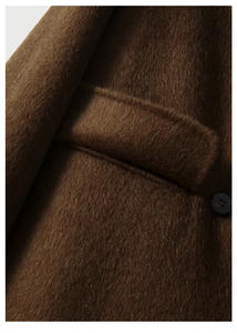 Cappotto di lana Double Faced in pile cucito a mano in lana da <span class=keywords><strong>donna</strong></span> inverno nuovo doppio petto lungo in lana australiana - Product Image 4