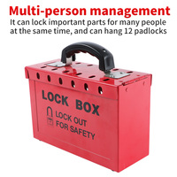 Boîte de rangement métallique de sécurité avec poignée de transport pour dispositifs LOTO industriels (Lockout/Tagout)