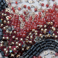 Tissu en dentelle florale de haute qualité pour mariée, maille française, sequins, ruban brodé, perles, tulle 100% polyester soluble dans l'eau