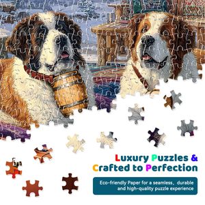 Puzzle de 300 pièces Saint Bernards Mountain, <span class=keywords><strong>cadeau</strong></span> amusant pour adultes et enfants, jeu familial stimulant, jouet 20,5 x 15 pouces - Product Image 2