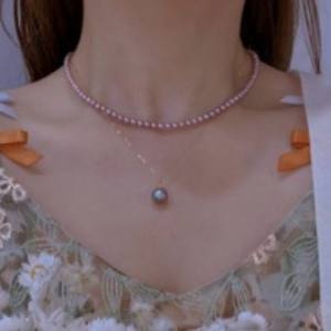 "G18k <b>Gold</b> Double Layer Purple Freshwater <b>Pearl</b> <b>Necklace</b> 4-5mm to 9-8mm Edison <b>Pearl</b> Set" - Product Image 3