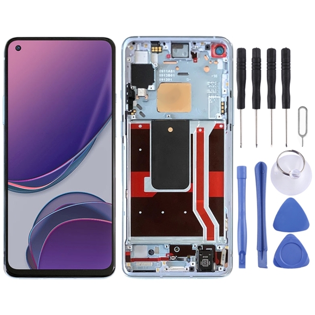 Direct Sale for OnePlus 8T 5G KB2001 KB2000 KB2003 AMOLED LCD Screen Digitizer Full Assembly With Frame LCD Flex Cable
