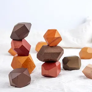 Деревянные блоки в скандинавском стиле, товары на Рождество, балансирующие каменные деревянные детские развивающие игрушки, деревянные балансирующие натуральные камни