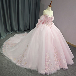 Magnifiques robes de soirée rose pour femmes grandes tailles avec nœud Jancember 6774-1 - Product Image 2