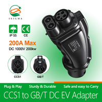 Adaptateur de charge pour véhicules électriques Isigma DC 1000V 200KW CCS1 vers GBT, prise CCS2, protection IP54, température de fonctionnement -30 à 50°C, nouvelle charge rapide