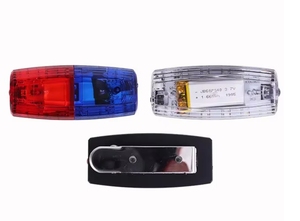Tipo de clip, luz de hombro LED, precaución de seguridad, lámpara de señal de tráfico, luz de advertencia estroboscópica roja y azul - Product Image 4