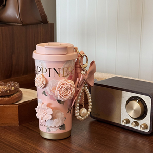 Nouvelle Tasse de Camping Isotherme Écologique 2026 en Acier Inoxydable avec Pot Intérieur Camélia, Idéale pour le Café des Adultes, Portable - Product Image 2